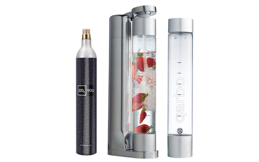 qarbo CLASSIC - Sparkling Beverage Maker Starter Pack including CO2 Cylinder
