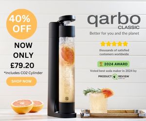 qarbo CLASSIC - Sparkling Beverage Maker Starter Pack including CO2 Cylinder