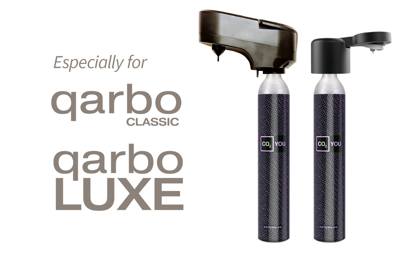 qarbo LUXE - Sparkling Beverage Maker Starter Pack including CO2 Cylinder