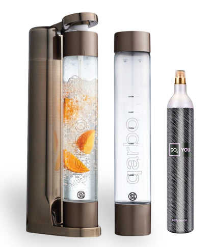 qarbo CLASSIC - Sparkling Beverage Maker Starter Pack including CO2 Cylinder