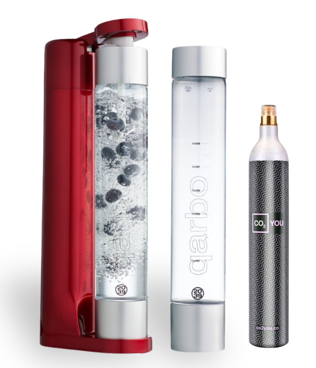 qarbo CLASSIC - Sparkling Beverage Maker Starter Pack including CO2 Cylinder