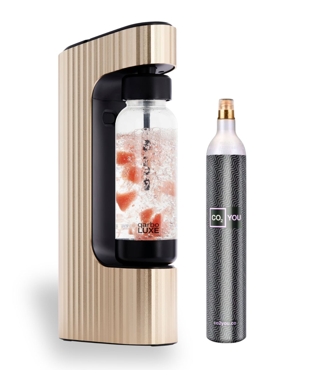 qarbo LUXE - Sparkling Beverage Maker Starter Pack including CO2 Cylinder