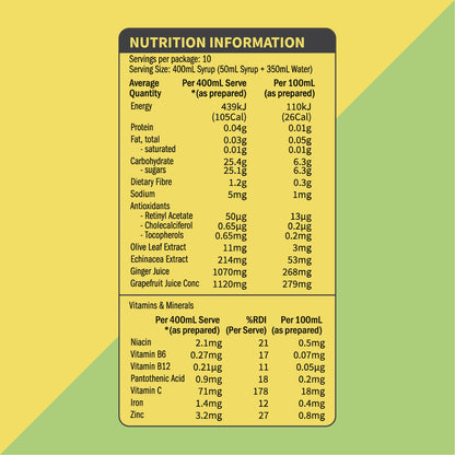 qarbo˚syrups - IMMUNO BURST - citrus boost